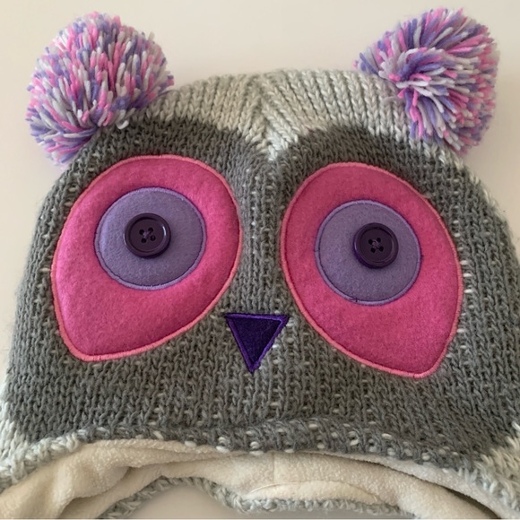 Kids Knit Owl Beanie Hat With Matching Pocket Scarf One Size - Picture 4 of 14